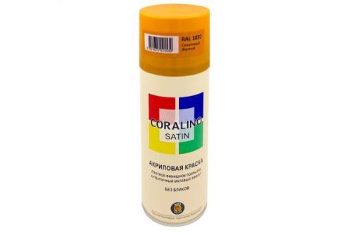 CORALINO SATIN Краска аэрозольная полуматовая RAL1037 Солнечный Желтый CS1037