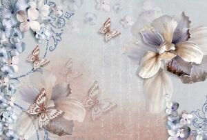 Фотообои Divino Decor Бабочки на цветах 400х270