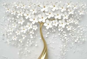 Фотообои Divino Decor Дерево с белыми цветами 400х270