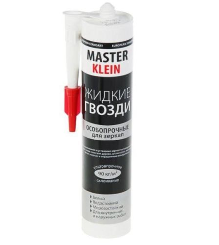 Жидкие гвозди Master Klein, особопрочные, для зеркал, белые, 310 мл/440 г