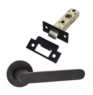 Комплект для межкомнатной двери PAULINIDOR ручки 545-06 slim + защелка 5-45 pl, Черный