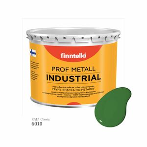 Краска METALL Prof INDUSTRIAL Matta, цвет RAL6010 Травяной зеленый (Grass green), 2,7л