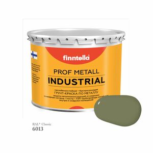 Краска METALL Prof INDUSTRIAL Matta, цвет RAL6013 Тростниково-зеленый (Reed green), 2,7л