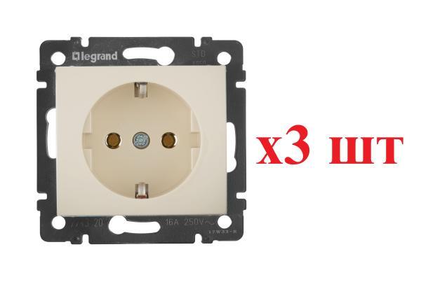 Legrand Valena Крем Розетка 1-ая с/з 774320 (3шт