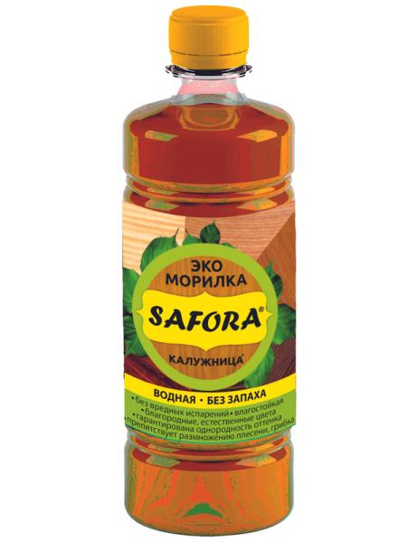 Морилка водная для дерева SAFORA, цвет калужница, 500мл