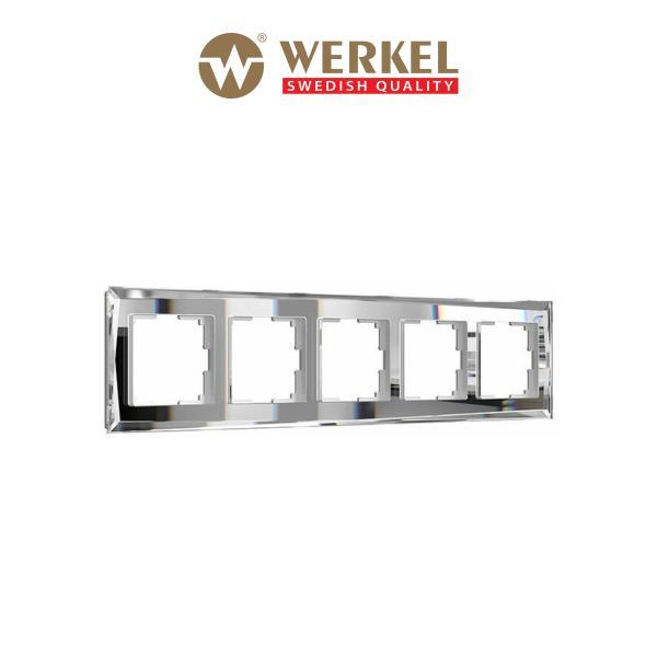 Рамка для розетки / выключателя на 5 постов Werkel W0051220 Diamant зеркальный стекло
