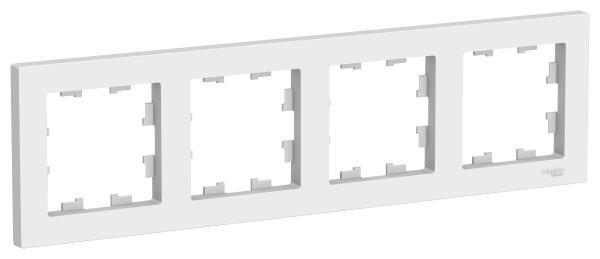 Рамка Schneider Electric ATN000104, универсальная, 4-местная, белая