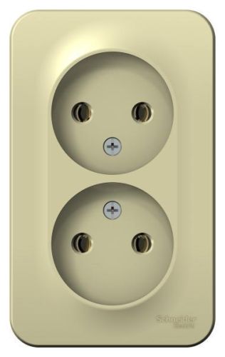 Розетка двойная Schneider Electric Blanca без заземления, открытый монтаж, изолирующая