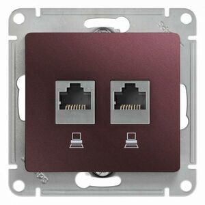 Розетка компьютерная 2-м Glossa RJ45 кат.5E механизм баклажан. SchE GSL001185KK