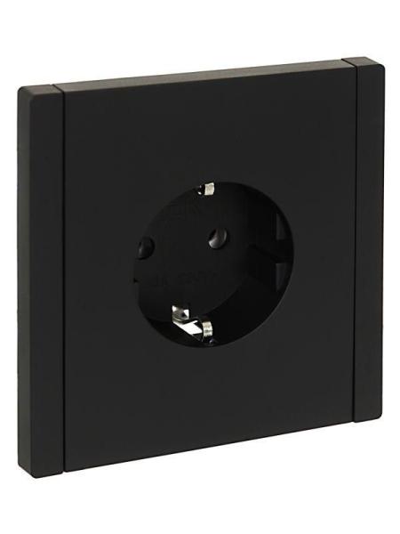 Розетка СП FORTE&PIANO FP114 16А с заземл. без защ. шторок безвинт. крепл. черн. IEK FP-R1