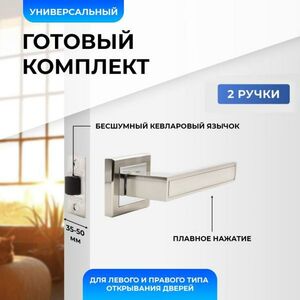 Ручки дверные (2 шт) межкомнатные Loid 330 SNCP + защелка 8-45 PLSN матовый хром