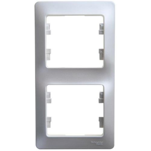 Schneider Electric Рамка Schneider Electric Glossa 2 поста горизонтальная. Антрацит