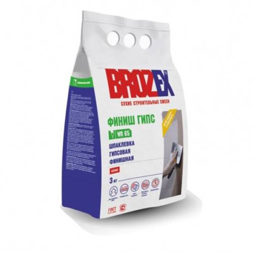 Смесь шпаклевочная гипсовая Brozex WR 65 ФИНИШ ГИПС 3,0 кг