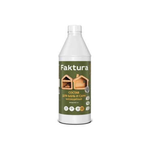 Состав биозащитный Faktura для бань и саун, концентрат 1:5, 1 л