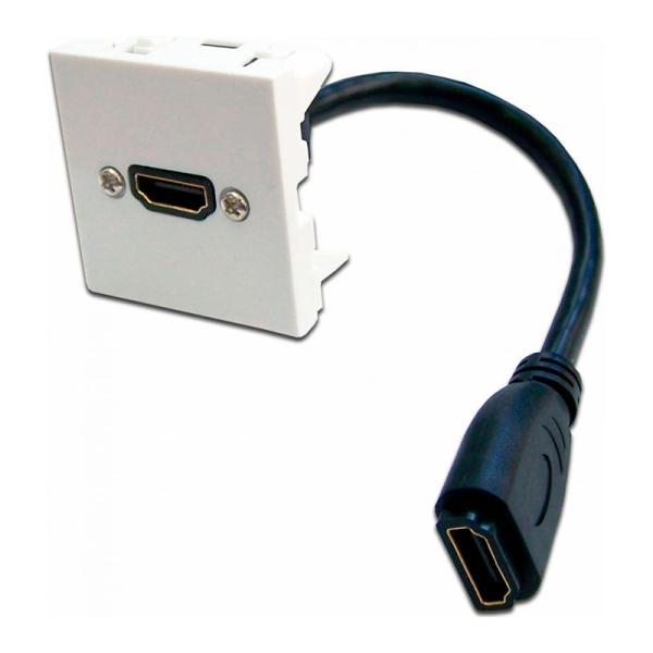 Вставка LANMASTER Mosaic 45x45 с адаптером HDMI , мама-мама, белая LAN-SIP-23HDMI-WH